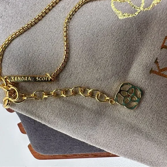 Kendra Scott Gold-Tone Iridescent Pendant Necklace 16-18” Adjustable NWT